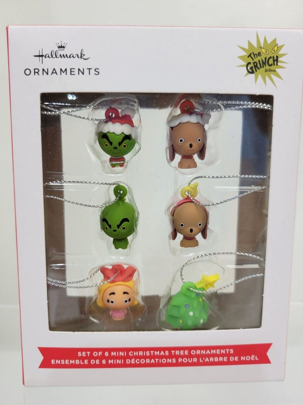 6 Piece Set Hallmark The Grinch Set Mini Christmas Tree Ornaments Holidays New